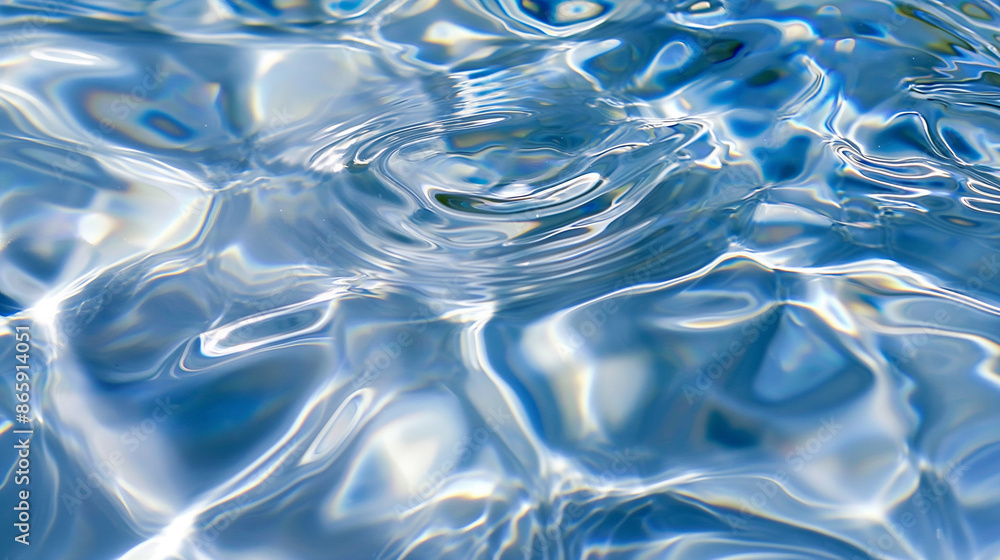 Aufkleber rippling blue water with reflections of light creating abstract patterns.