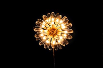 Flower shaped light bulbs on dark background