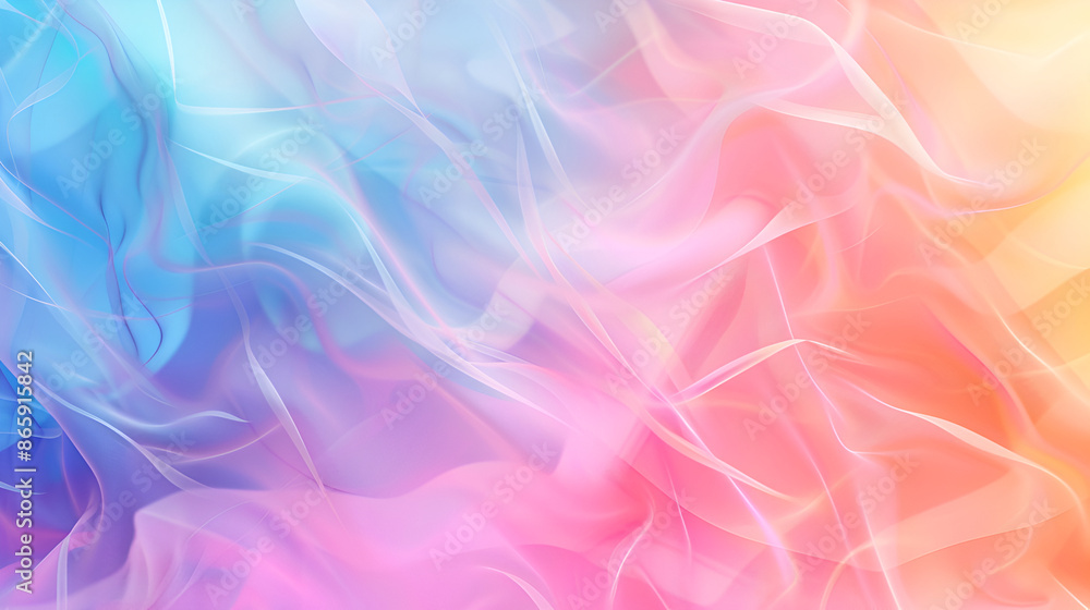 Poster abstract background with smooth lines in iridescent blue and purple colors,superb gradient 3d fluid 