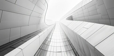 Modern Architecture Photo: White Curved Facade with Glass Windows