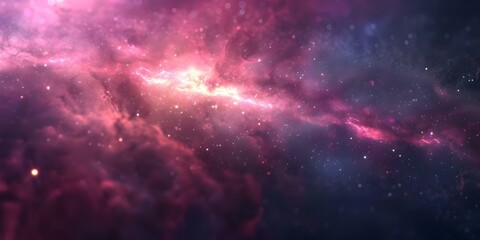 Dazzling Space Scene with Red and Purple Nebulae, Bright Stars, and Dark Voids. Concept Space Photography, Nebula Exploration, Star Gazing, Cosmic Landscapes, Galactic Beauty
