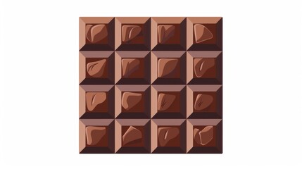Fototapeta premium Sweet Chocolate Bar Clipart in Minimalist Flat Design - Confectionery Element Isolated on White Background