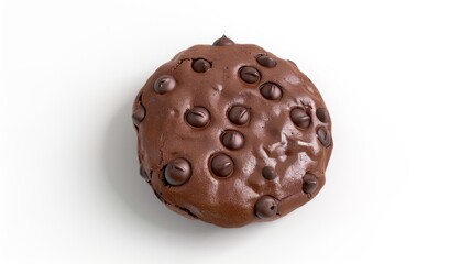 Fototapeta premium Delicious Chocolate Cookie Clipart - Bakery Element 3D Illustration with Crunchy Texture, Isolated on White Background