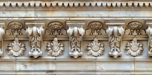 Fototapeta premium Ornate Stone Carving Detail - Architectural Photo