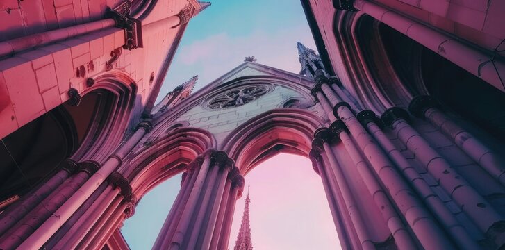 Pink Church Arches - Illustration