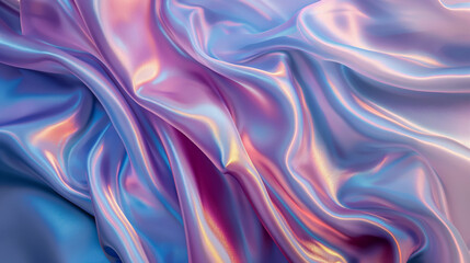 Obraz premium Smooth and flowing iridescent fabric with pastel colors.