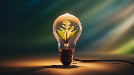 light bulb on black background