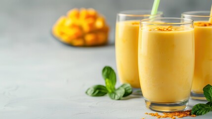 Mango Lassi Indian-inspired drink with mango, yogurt, and spices