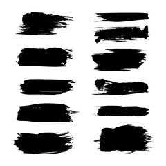 Set of brush stoke on white background