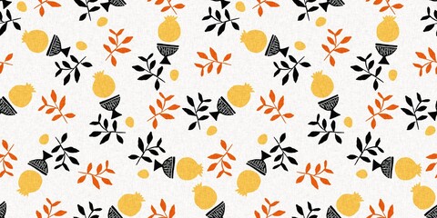 Midcentury modern floral endless border. Organic summer gender neutral retro matisse edging. 