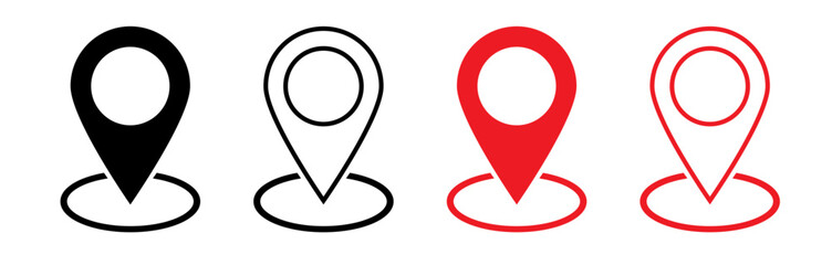 Location pin icon. Map pin place marker. Set of map pointers