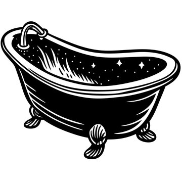 recommend clip art: bathtub  outline coloring book page line art illustration digital drawing