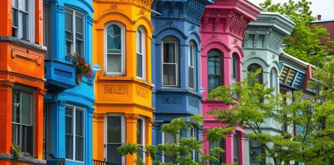Obraz premium Colorful Row of Houses - Photo