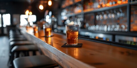 Stylish restaurant bar featuring a dark orange palette and minimalist centered design. Concept Restaurant Bar Design, Dark Orange Palette, Minimalist Style, Stylish Ambiance