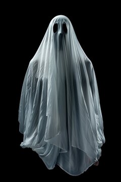 Person in Ghost Costume at Night