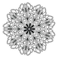 Modern floral decorative mandala on white background