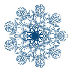 Modern floral decorative mandala on white background
