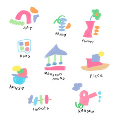 set of icons for children