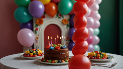 birthday cake with candles