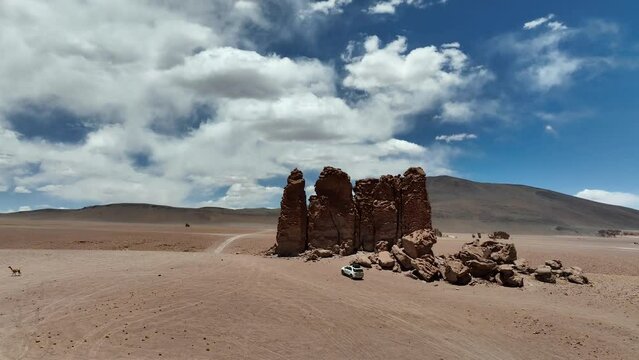 Atacama Desert in Chile. Aerial view. Monjes de la pacana.