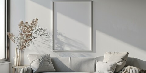 White couch near a window