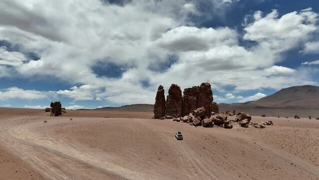 Atacama Desert in Chile. Aerial view. Monjes de la pacana.
