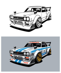 Racing Car Vintage Illustration Series 03