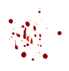 real blood drop isolated