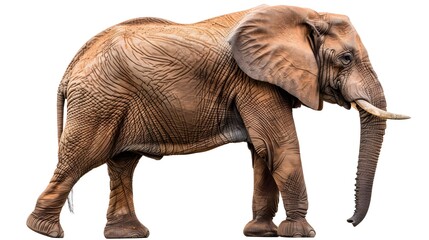 Fototapeta premium African elephant - Loxodonta africana female. Animals isolated on white background.