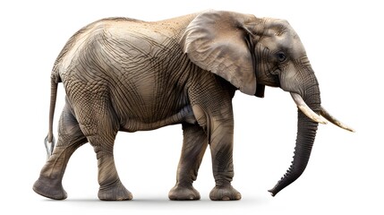 Obraz premium African elephant - Loxodonta africana female. Animals isolated on white background.