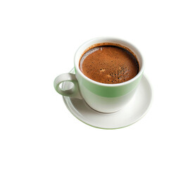 Fototapeta premium A Cup of Freshly Brewed Coffee on a White Saucer