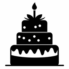 cake isolated on white vector illustrator