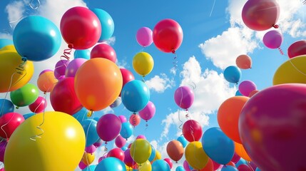 Multicolor balloons in summer holidays