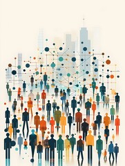 Interconnected Shapes in Dynamic Geometric Urban Landscape   Minimalist Abstract Conceptual Art