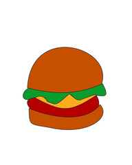 Vector illustration image hamburger on a white