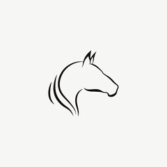 Minimalist Modern Horse Logo Vector Illustration