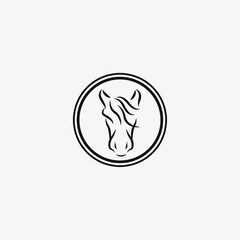 Minimalist Modern Horse Logo Vector Illustration