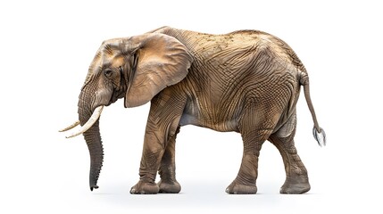 Fototapeta premium African elephant - Loxodonta africana female. Animals isolated on white background.