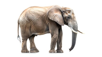 Obraz premium African elephant - Loxodonta africana female. Animals isolated on white background.
