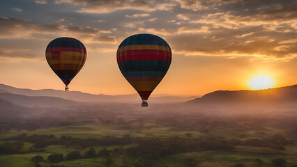 Hot Air Ballooning in Cappadocia, Nevsehir, Central Anatolia of Turkey, Generative AI
