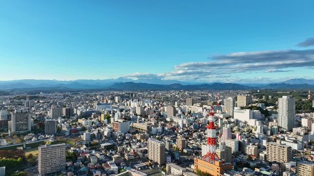 都市のドローン空撮