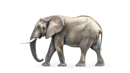 Fototapeta premium African elephant - Loxodonta africana female. Animals isolated on white background.