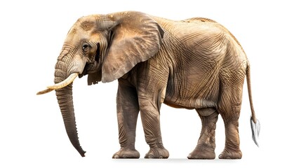 Fototapeta premium African elephant - Loxodonta africana female. Animals isolated on white background.