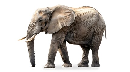 Fototapeta premium African elephant - Loxodonta africana female. Animals isolated on white background.