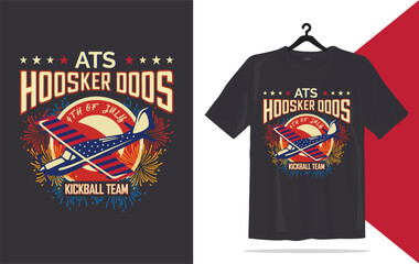 4th of July USA Independence Day Themed Kickball Shirt Design