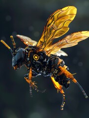 Fototapeta premium Bee in flight