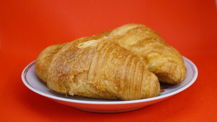 Freshly Baked Croissants on a Plate
