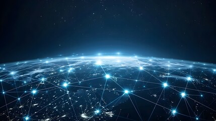 Obraz premium Global Digital Network Connection with Clear Background
