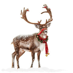 Christmas reindeer isolated on transparent or white background