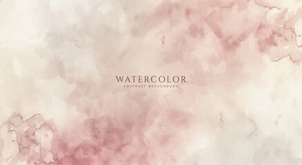 Abstract horizontal watercolor background. Neutral light colored empty space background illustration